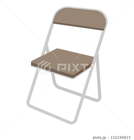 斜めから見たパイプ椅子のシンプルなイラスト 132240815
