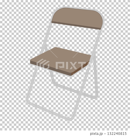 斜めから見たパイプ椅子のシンプルなイラスト 132240815