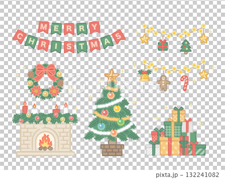 Christmas illustration material set 132241082