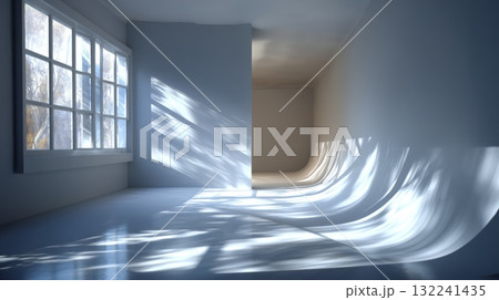 Soft White Studio Backdrop with Natural Light Patterns 132241435