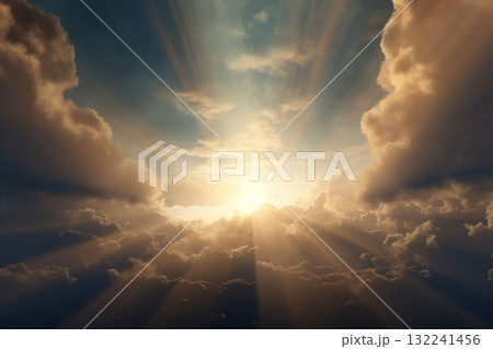 God light in heaven visualization. Generative AI God light in heaven visualization. Generative AI 132241456