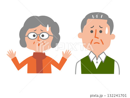 困った表情のシニア 困った表情のシニア 132241701
