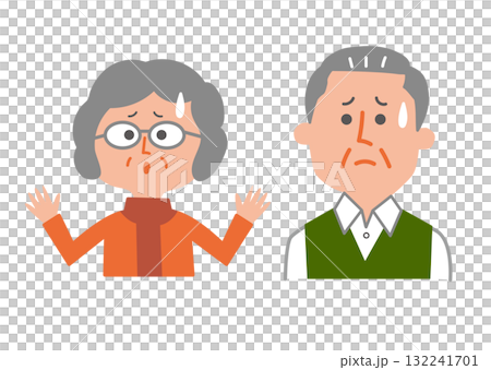 困った表情のシニア 困った表情のシニア 132241701