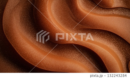 Textured abstract waves in rich brown velvet fabric with glittering highlights Textured abstract waves in rich brown velvet fabric with glittering highlights 132243284