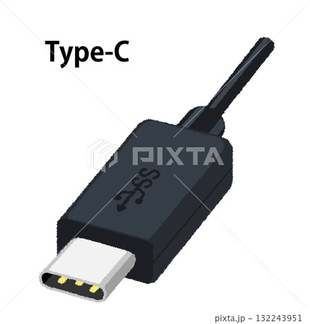 USBケーブル（Type-C）のイラスト 132243951
