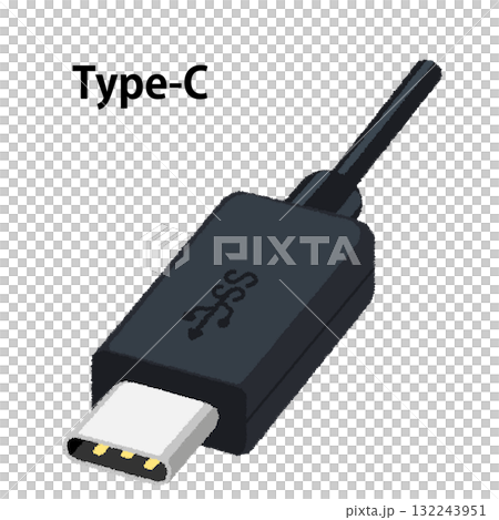 USBケーブル（Type-C）のイラスト 132243951