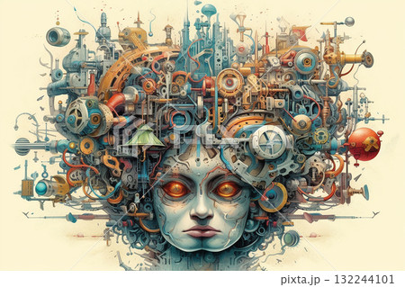 Mechanical Mind Illustration 132244101