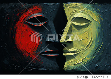 Duality in Expressionist Masks 132244103