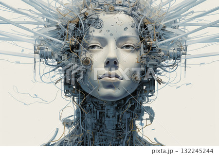 Futuristic Cyborg Portrait Futuristic Cyborg Portrait 132245244