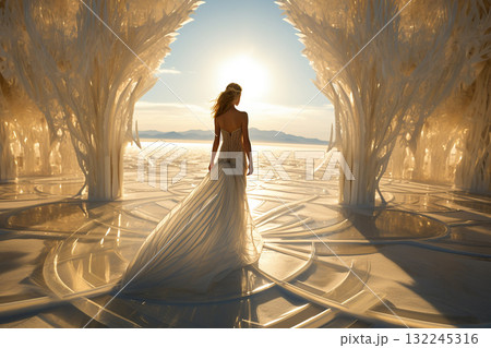 Ethereal Sunset in a Fantasy Crystal Palace Ethereal Sunset in a Fantasy Crystal Palace 132245316