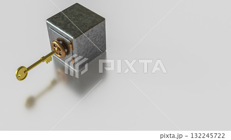 The Safe deposit box and Key for Earn or Business concept 3d Rendering. The Safe deposit box and Key for Earn or Business concept 3d Rendering. 132245722