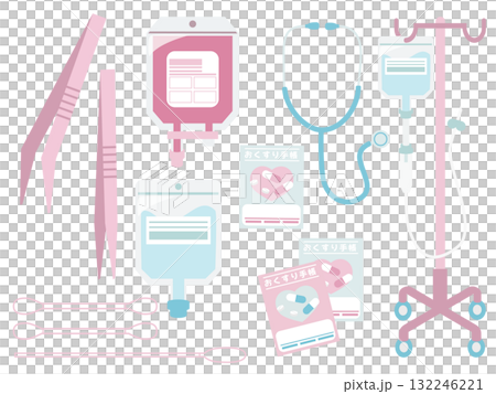 一套可愛的插圖，可用於醫院和體檢 132246221