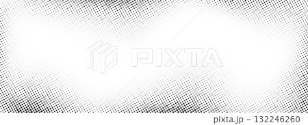 Halftone noise gradient texture. Fading grunge gradation pattern. Black retro dotted wallpaper. Rasterized pixelated cartoon background. Vector comic pop art backdrop overlay in manga, anime style 132246260
