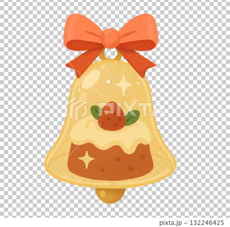 聖誕布丁鈴鐺裝飾插圖 132246425