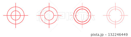 Red crosshair outline set in simple design style 132246449