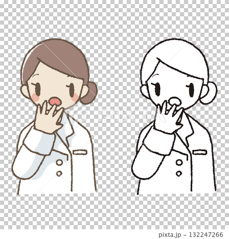 手描きの管理栄養士/驚き 132247266