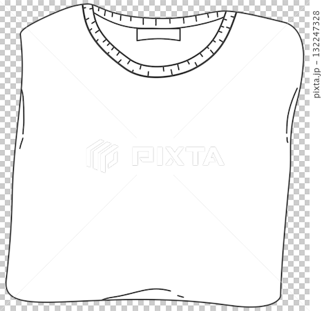 Folded white t-shirt doodle cartoon Folded white t-shirt doodle cartoon 132247328