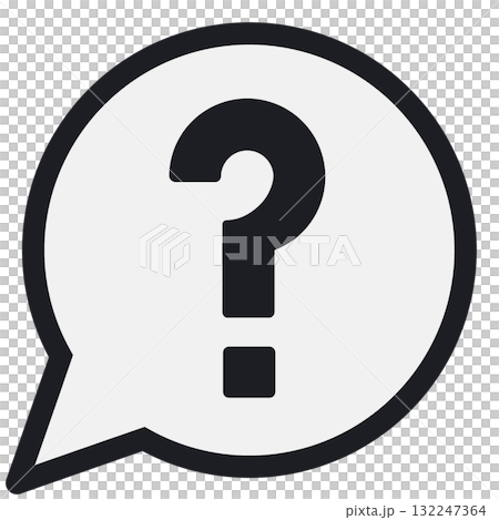 Simple round speech bubble with a question mark (white inside the speech bubble) 132247364