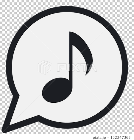 Simple round speech bubble with musical notes (white inside) Simple round speech bubble with musical notes (white inside) 132247365