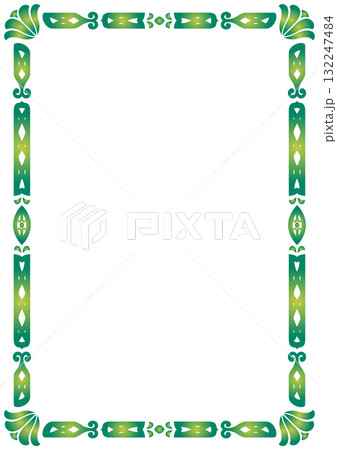 アジア調フレーム32（緑：グラデ） 132247484