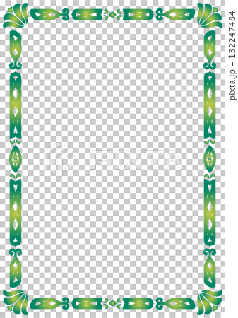 アジア調フレーム32（緑：グラデ） 132247484