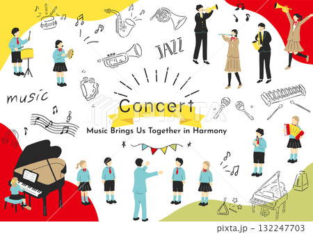 音楽を奏でる子供たち 132247703