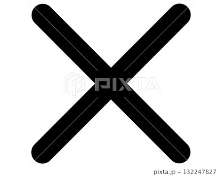 バツ印のマーク(黒いバッテン) バツ印のマーク(黒いバッテン) 132247827