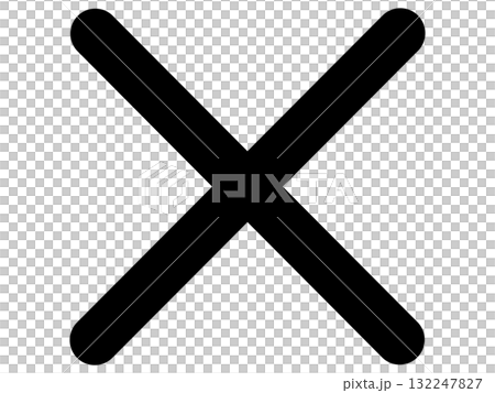 バツ印のマーク(黒いバッテン) バツ印のマーク(黒いバッテン) 132247827