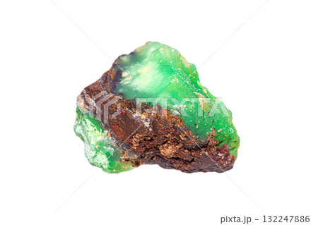 Chrysoprase gemstone on matrix Chrysoprase gemstone on matrix 132247886