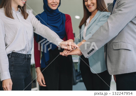 Business team hands of business people join together their hands together on unity concept Business team hands of business people join together their hands together on unity concept 132247954