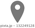 シンプルなグレーのマップピン　背景透過 132249128
