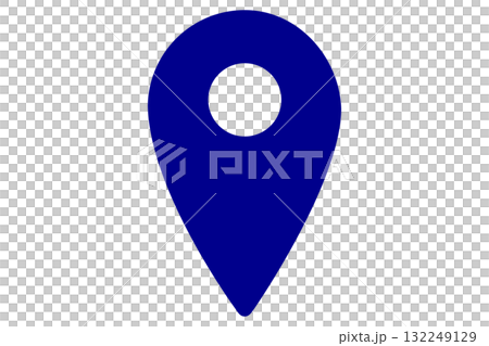 シンプルなネイビーのマップピン　背景透過 132249129