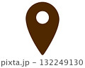 シンプルなブラウンのマップピン　背景透過 132249130