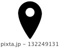 シンプルなブラックのマップピン　背景透過 132249131