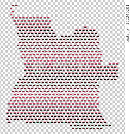 Angola map with flag colors in bracket and dotted vector style 132249201