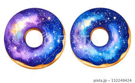 ゆめいろドーナッツ、宇宙ドーナッツのイラスト 132249424