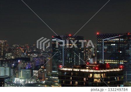 The new Takanawa Gateway City in MInato-ku Tokyo Japan aerial view shown at night with the new Marroitt Hotel The new Takanawa Gateway City in MInato-ku Tokyo Japan aerial view shown at night with the new Marroitt Hotel 132249784