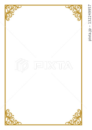 エレガントなゴールドの飾り枠/縦型フレームのベクター素材 エレガントなゴールドの飾り枠/縦型フレームのベクター素材 132249957