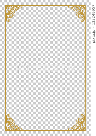 エレガントなゴールドの飾り枠/縦型フレームのベクター素材 エレガントなゴールドの飾り枠/縦型フレームのベクター素材 132249957
