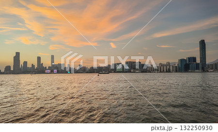 Oct 17 2025 Twilight Glow Over Hong Kong Victoria Harbour 132250930