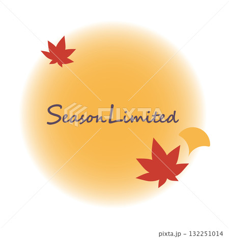 秋の季節限定丸いフレーム素材 もみじといちょう 秋の季節限定丸いフレーム素材 もみじといちょう 132251014