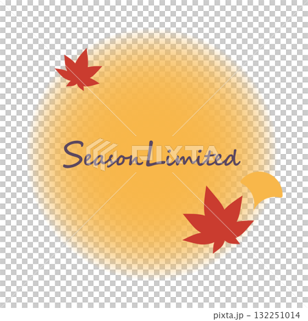 秋の季節限定丸いフレーム素材 もみじといちょう 秋の季節限定丸いフレーム素材 もみじといちょう 132251014