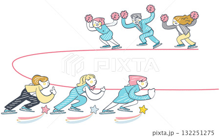スピードスケート(チームパシュート)・若葉のチーム — 若い女性をみんなで支える職場の連携 スピードスケート(チームパシュート)・若葉のチーム — 若い女性をみんなで支える職場の連携 132251275