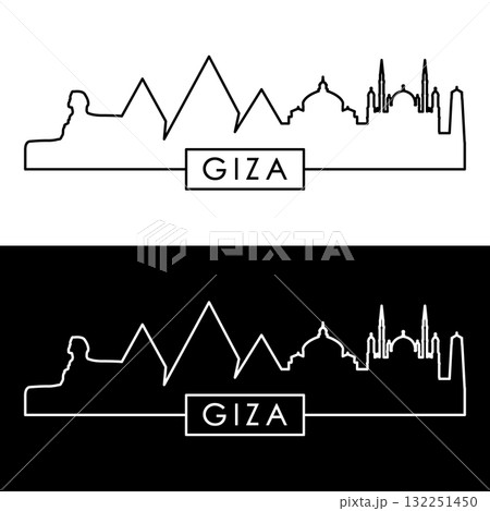 Giza skyline. Linear style.  132251450