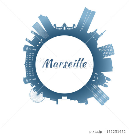 Marseille skyline with colorful buildings. Marseille skyline with colorful buildings. 132251452
