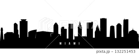 Vector silhouette illustration of Miami City  132251453