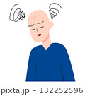 Older man dizzy and headache for medical and illustration. Character design  132252596