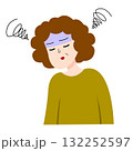 Older woman dizzy and headache for medical and illustration. Character design  132252597