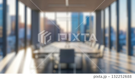 Blurry modern empty conference room interior with long table and panoramic city view for corporate business meeting or presentation background concept Blurry modern empty conference room interior with long table and panoramic city view for corporate business meeting or presentation background concept 132252688