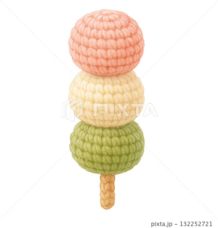 【春】三色団子のあみぐるみのイラスト 132252721